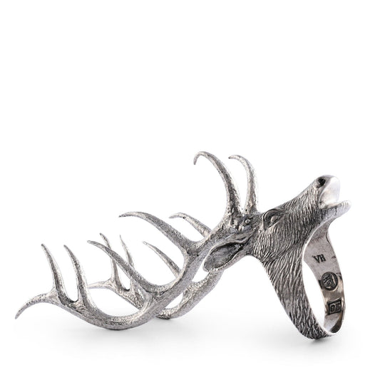 Elk Head Napkin Ring - Pewter Rustic Lodge Decor