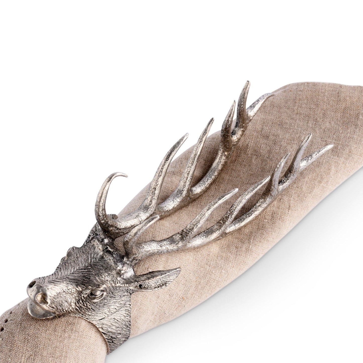 Elk Head Napkin Ring - Pewter Rustic Lodge Decor