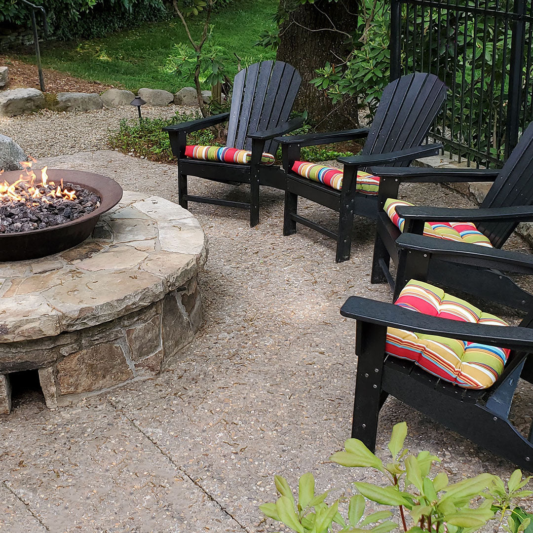 Westport Cabana Stripe Red Indoor / Outdoor Dining Chair Pads & Patio Cushions