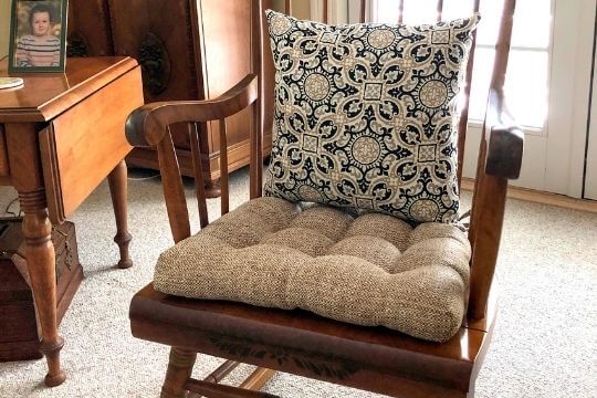xxl rocker seat cushion on jumbo rocker in traditional formal living room