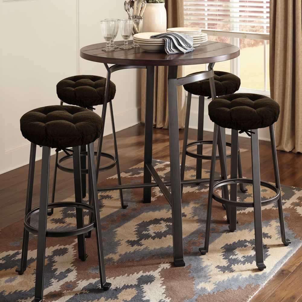 Corduroy Pinwale Brown Bar Stool Cover | Barnett Home Decor | Brown