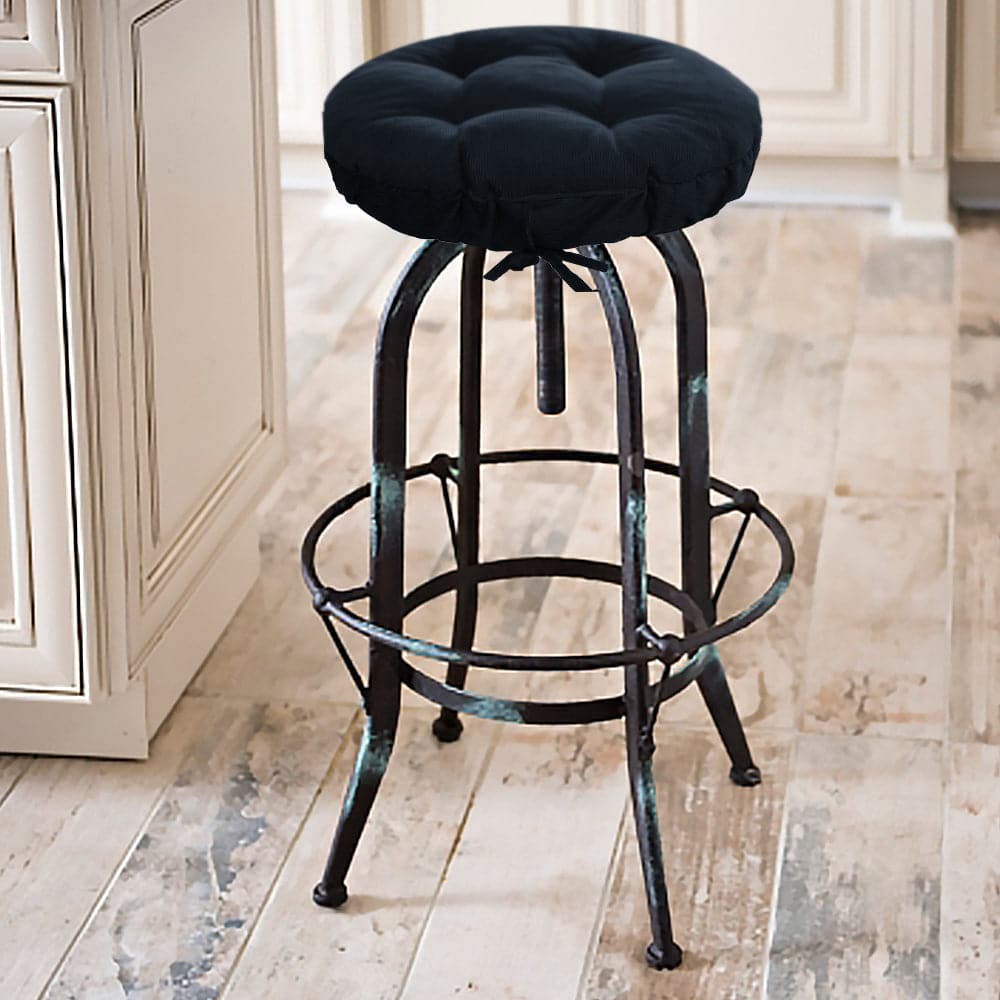 Rave Indigo Blue Bar Stool Cover with Cushion and Adjustable Drawstrin Barnett Home Decor