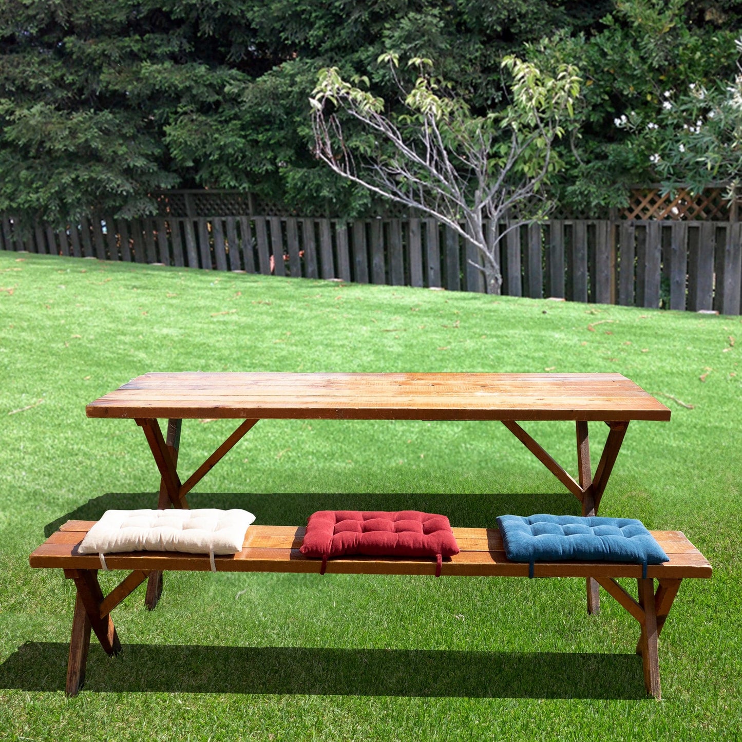 Ticking Stripe PicNic Bench Cushions - Indoor