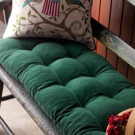 VCS - Pinwale Corduroy Hunter Green Bench Cushion - Latex Foam Fill - Reversible