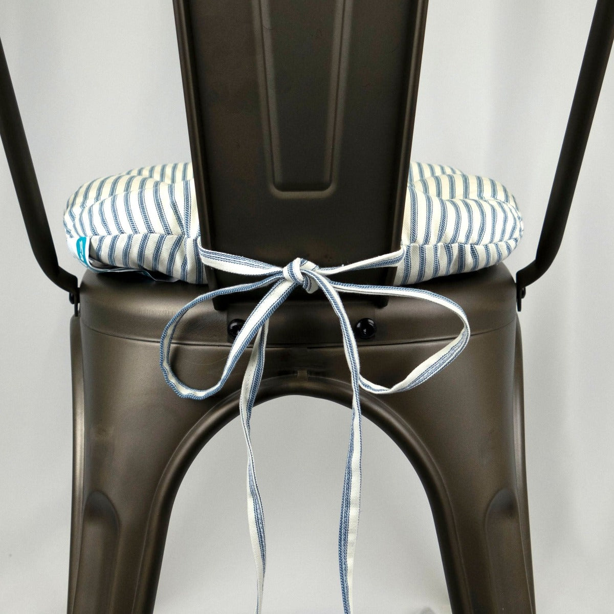 Ticking Stripe Navy Blue Dining Chair Pads - Latex Foam Fill – Barnett Home  Decor
