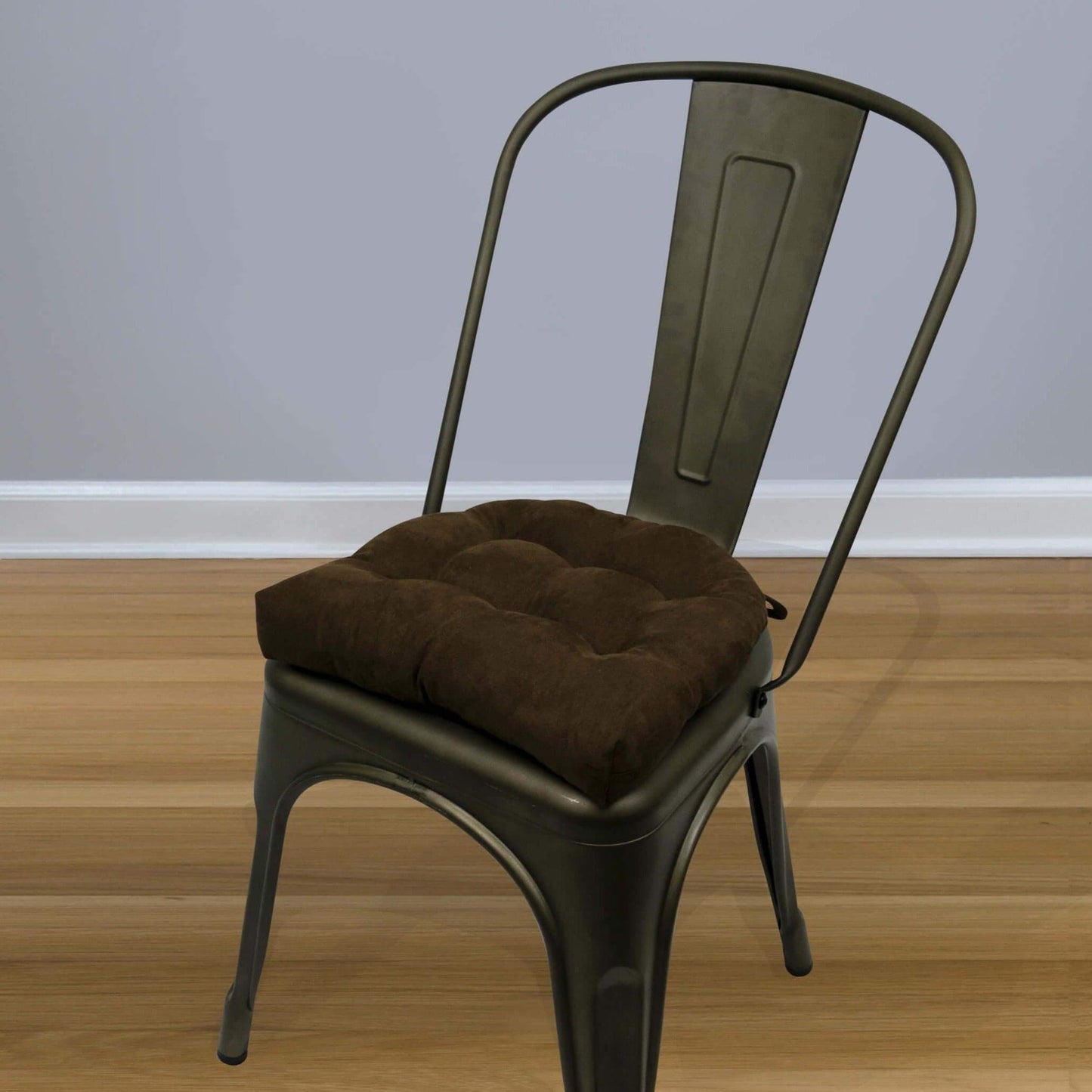 Micro-Suede Coffee Bean Brown Industrial Chair Cushion - Latex Foam Fill - Barnett Home Decor