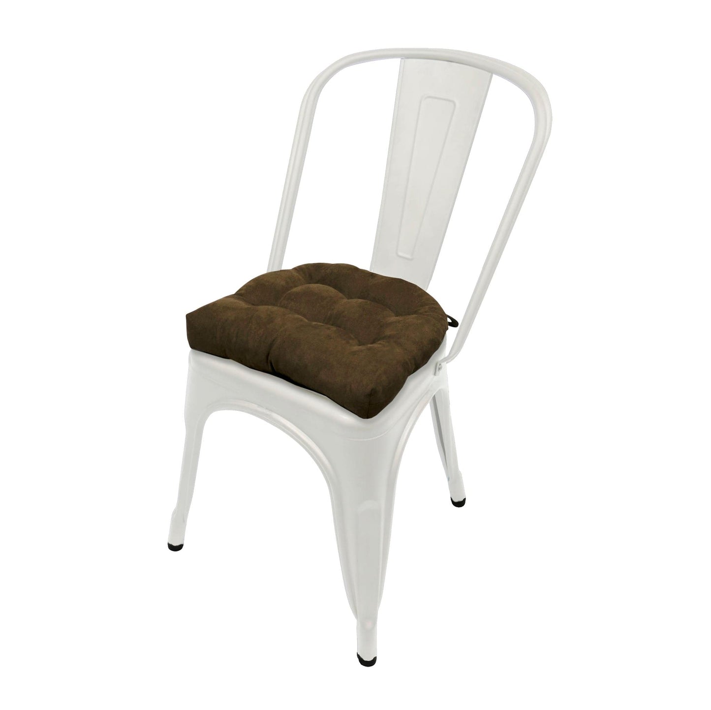 Micro-Suede Coffee Bean Brown Industrial Chair Cushion - Latex Foam Fill - Barnett Home Decor
