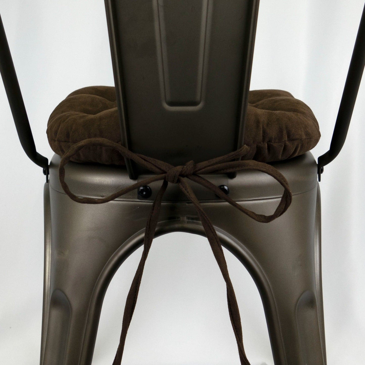 Micro-Suede Coffee Bean Brown Industrial Chair Cushion - Latex Foam Fill - Barnett Home Decor