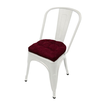 Micro-Suede Claret Red Industrial Chair Cushion - Latex Foam Fill - Barnett Home Decor