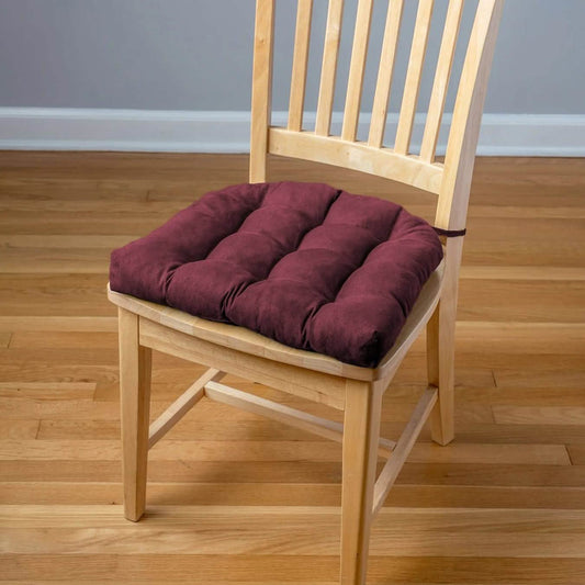 Micro Suede Claret Red Dining Chair Pads | Barnett Home Decor | Wine Red