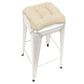 Micro-suede Chamois Square Industrial Bar Stool Cushion - Latex Foam Fill - Barnett Home Decor - Beige - Tan
