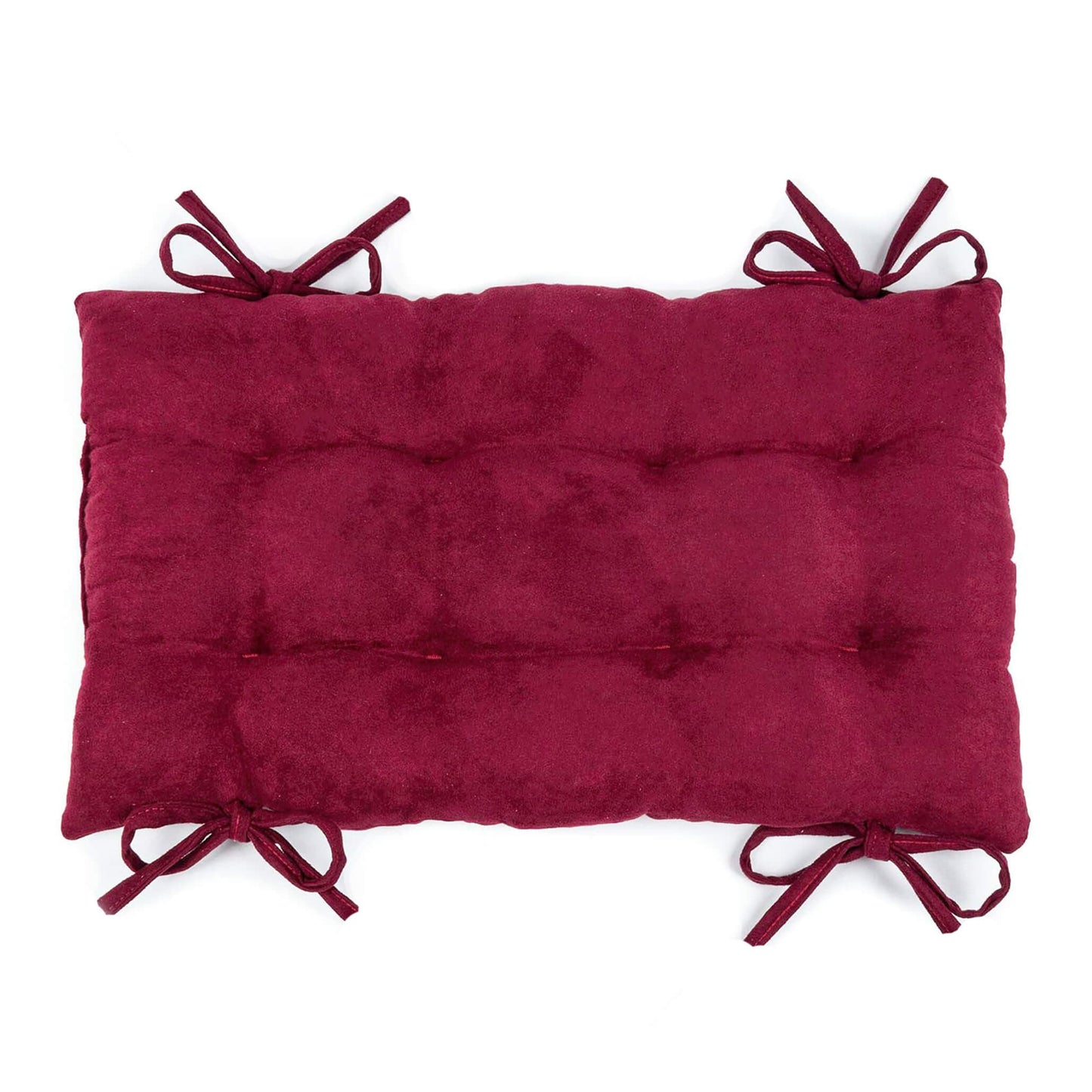 Micro-Suede Claret Red Saddle Stool Cushions - Barnett Home Decor - Gaucho Stool - Satori Cushions - Wine Red