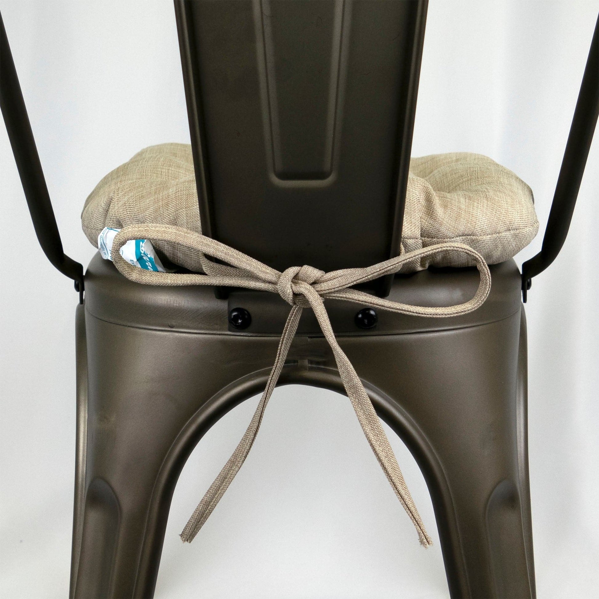 Hayden Beige Dining Chair Pads - Latex Foam Fill - Reversible