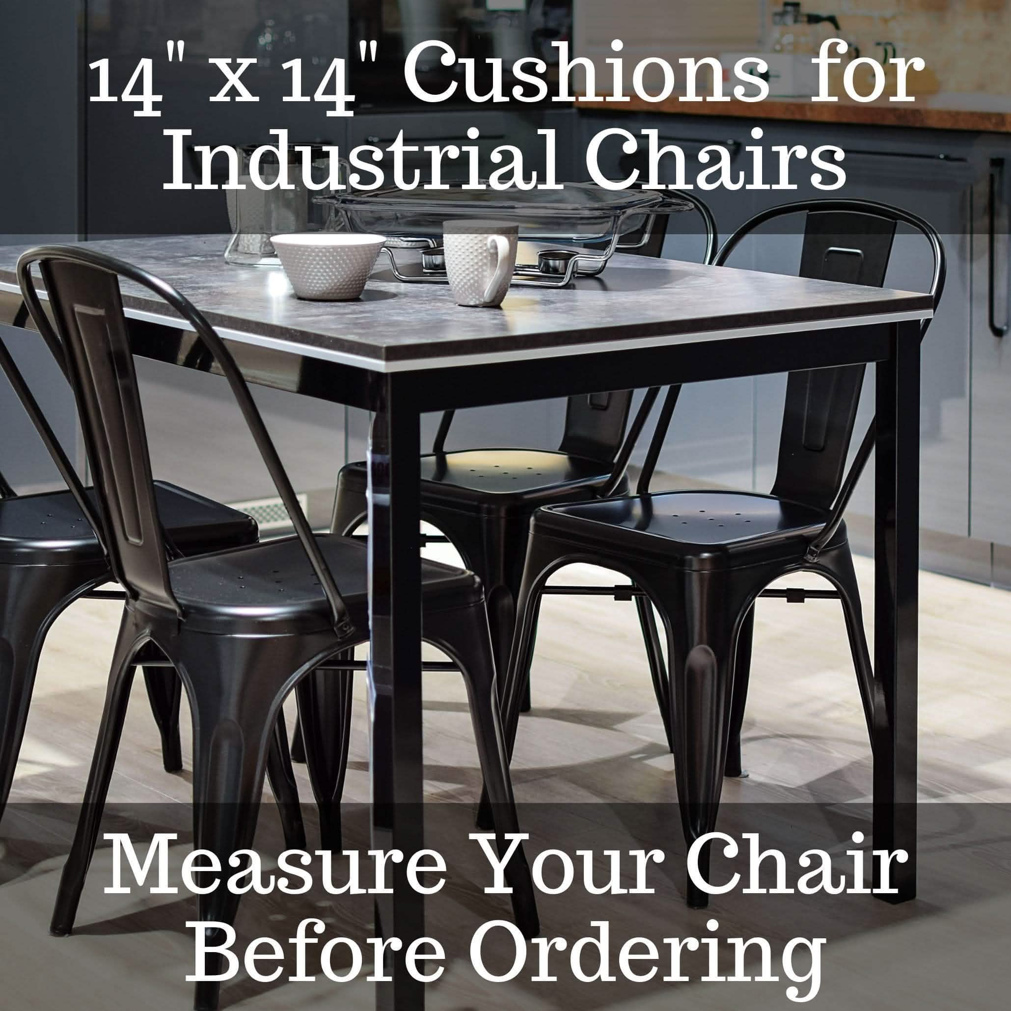 Ticking Stripe Red Industrial Chair Cushion - Reversible, Latex Foam Fill