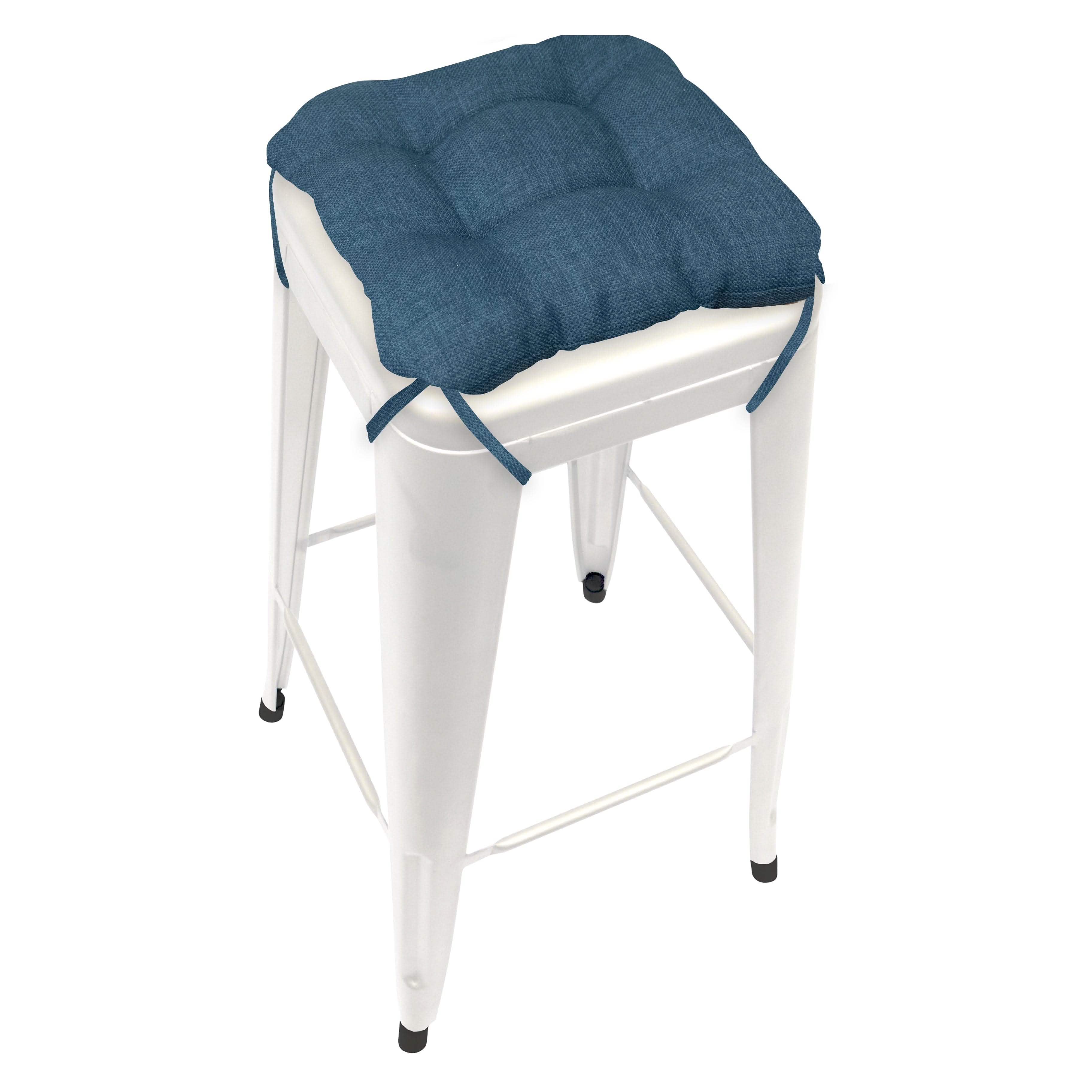 Rave Pacific Blue Square Industrial Bar Stool Cushion | Barnett Home Decor