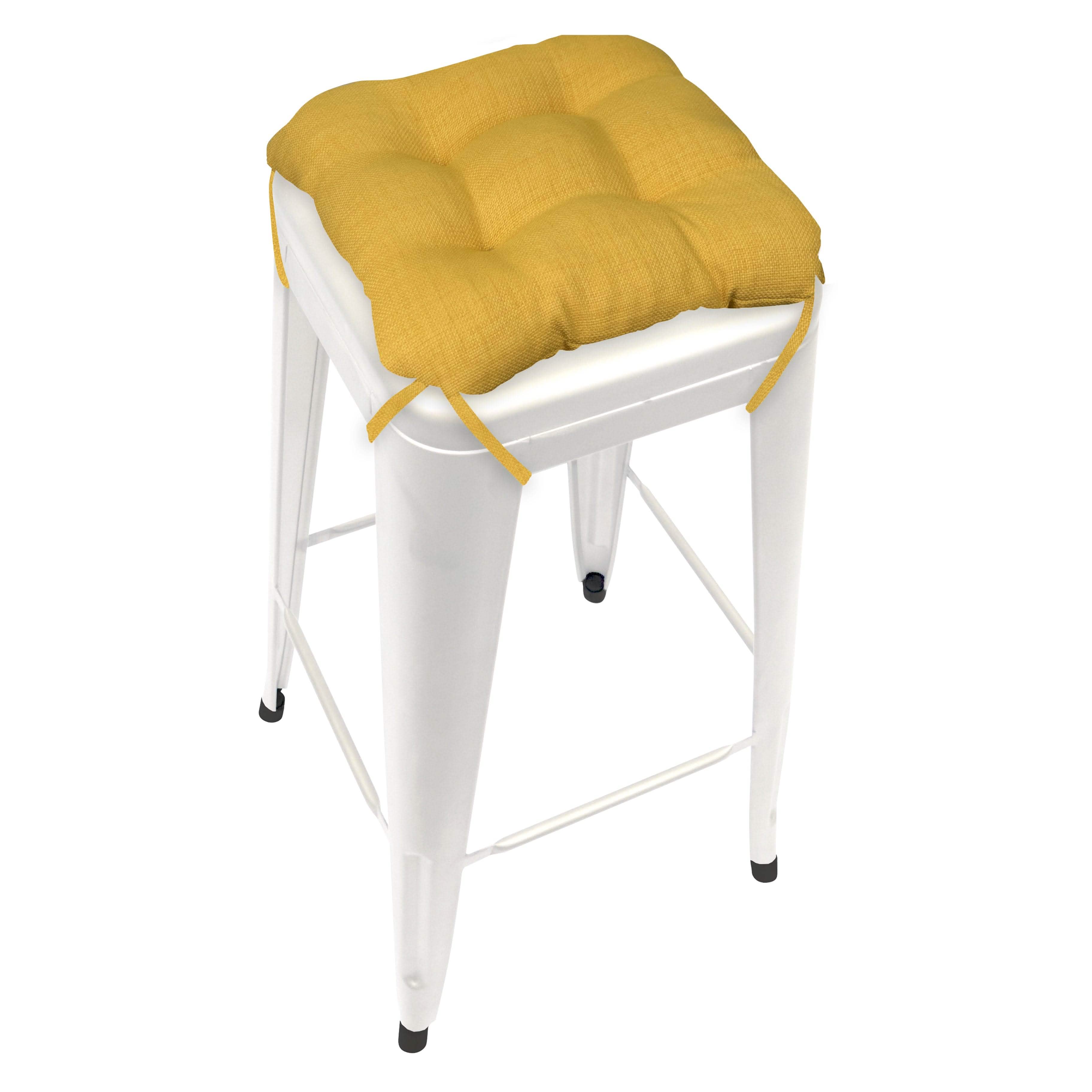 Rave Yellow Gold Square Industrial Bar Stool Cushion 12