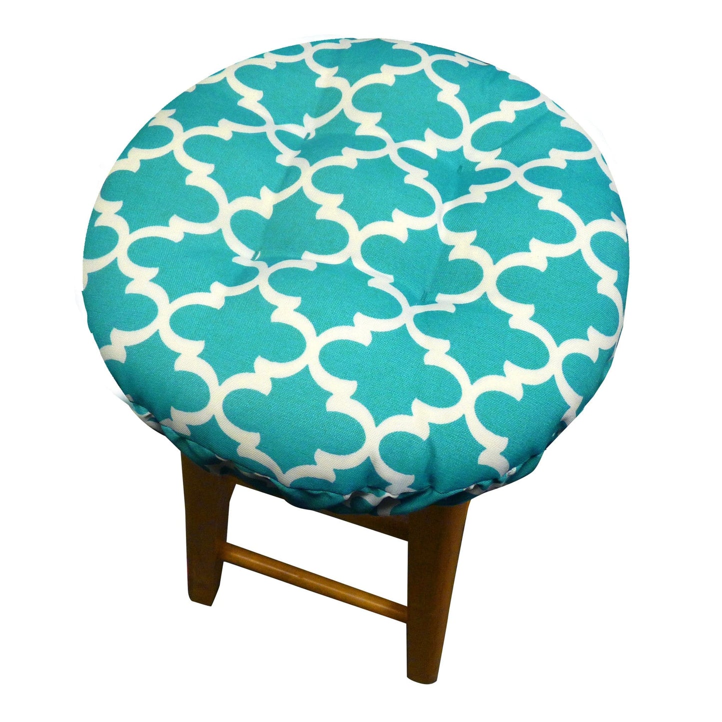 Fulton Ogee Aqua Indoor/Outdoor Barstool Cover | Barnett Home Decor | Aqua & White | Sea Green 