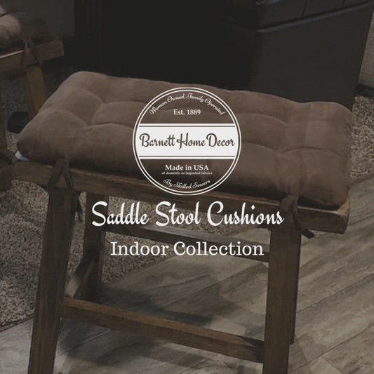 Micro-Suede Black Saddle Stool Cushions - Gaucho Stool  / Satori Seat Cushions