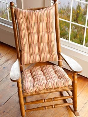 Atwood Plaid Rocking Chair Cushions - Latex Foam Fill - Reversible