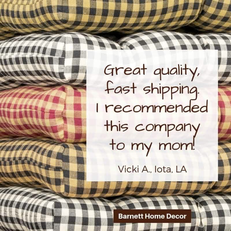 Checkers Red & Tan Dining Chair Pads Customer Testimonial | 