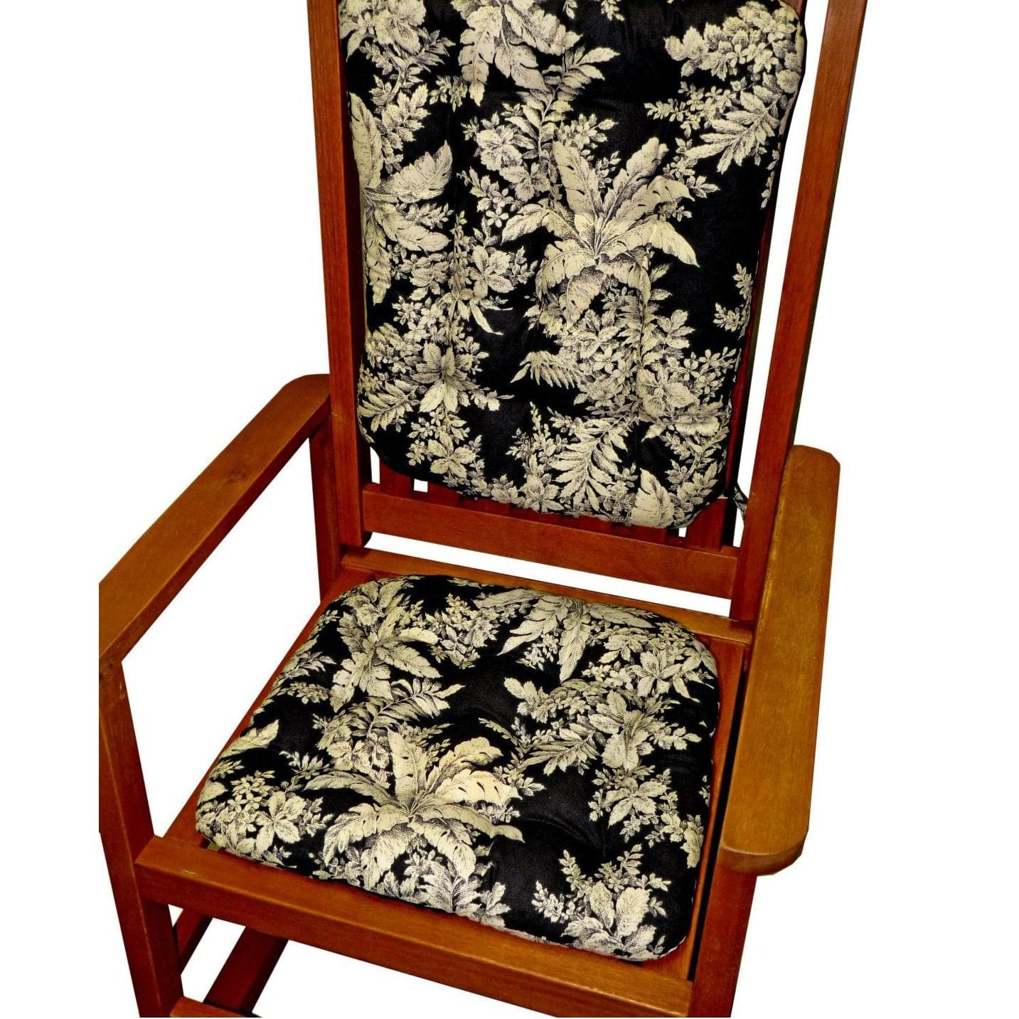 Bellingrath Black Rocking Chair Cushions - Latex Foam Fill - Made in USA