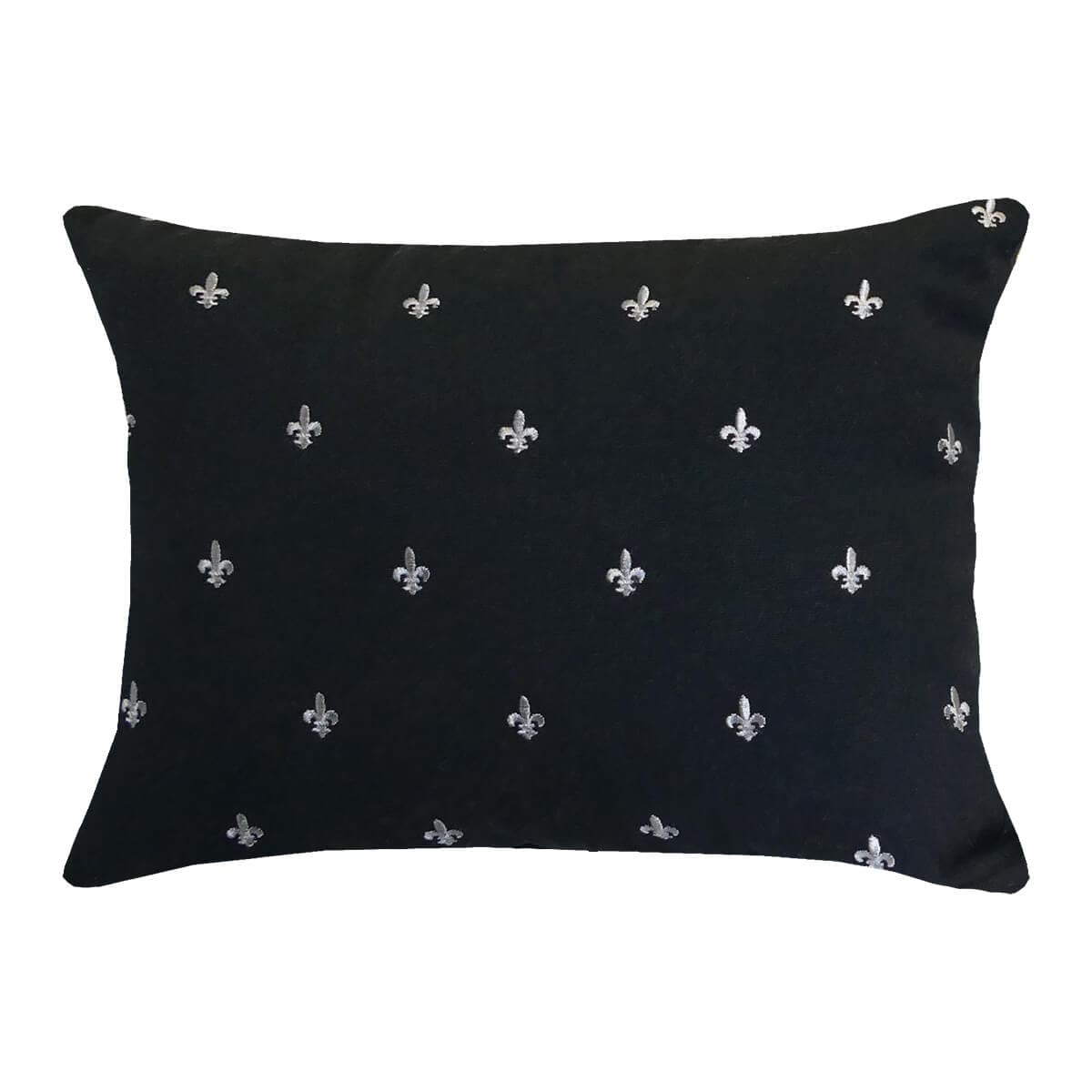 Embroideries Fleur De Lis Lumbar Pillow | Barnett Home Decor