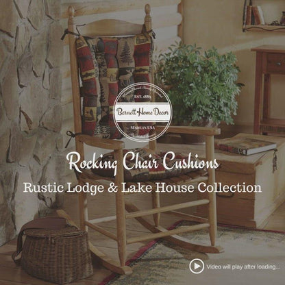 Woodlands Larston Brick Rocking Chair Cushions - Latex Foam Fill - Rustic Lodge