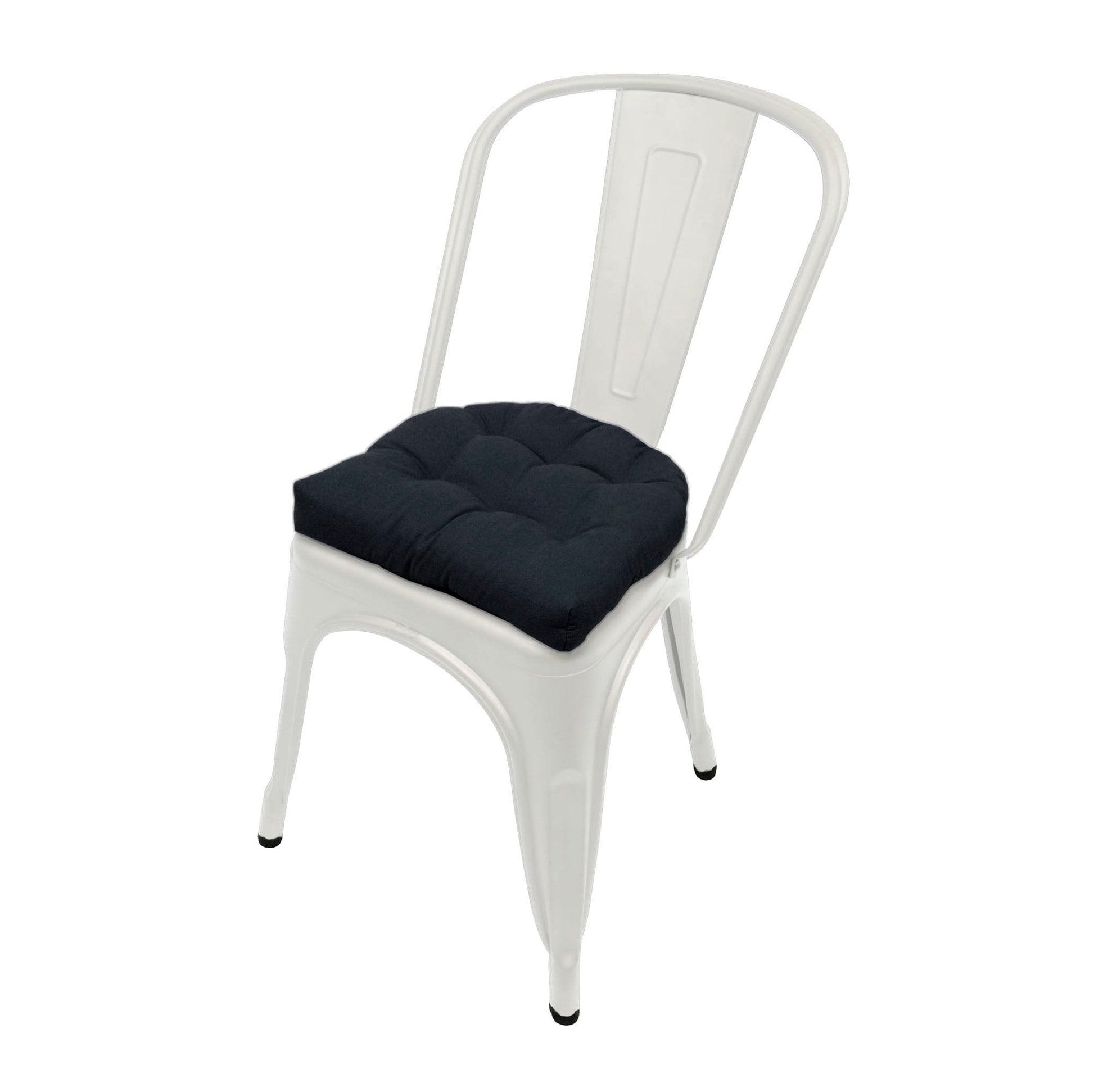 Ticking Stripe Black Industrial Chair Cushion - Reversible, Latex Foam Fill