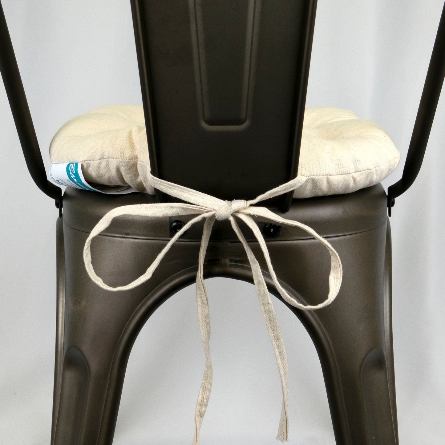 Cotton Duck Natural Industrial Chair Cushion - Latex Foam Fill - Barnett Home Decor - Neutral White 