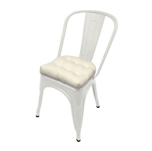 Cotton Duck Natural Industrial Chair Cushion - Latex Foam Fill - Barnett Home Decor - Neutral White 