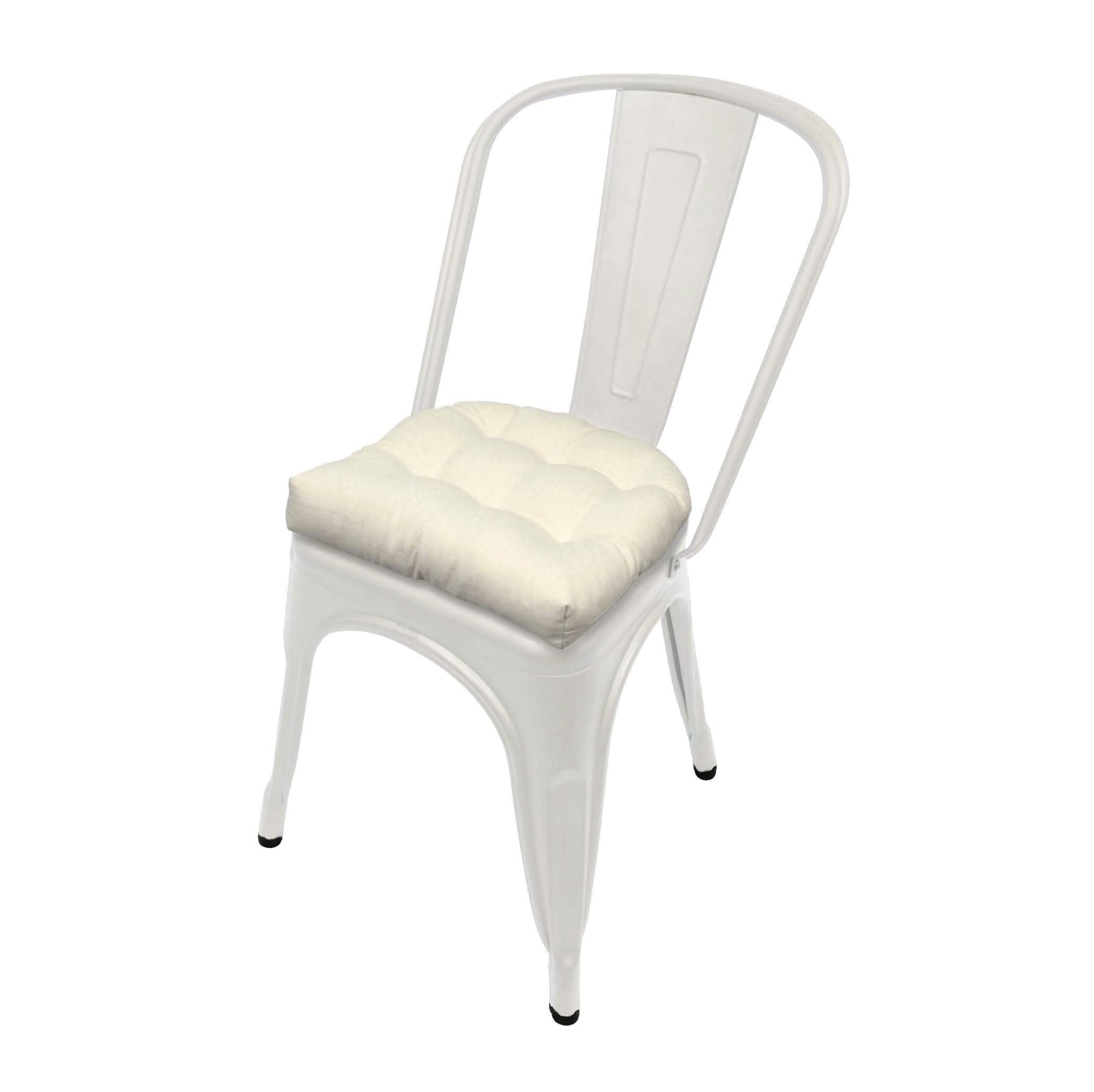 Cotton Duck Natural Industrial Chair Cushion - Latex Foam Fill - Barnett Home Decor - Neutral White 