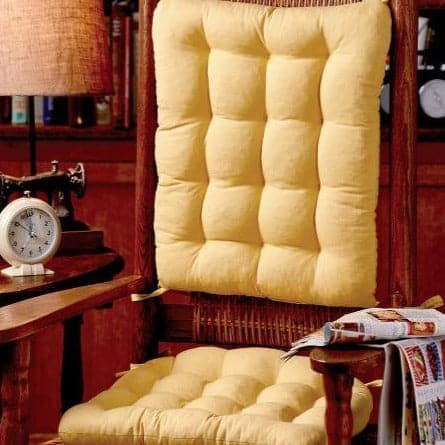 Square Woven Rattan Seat Cushion - Memory Foam - Gray - Yellow