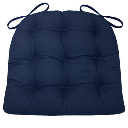 Cotton Duck Navy Blue Solid Color Dining Chair Pads - Barnett Home Decor - Navy Blue