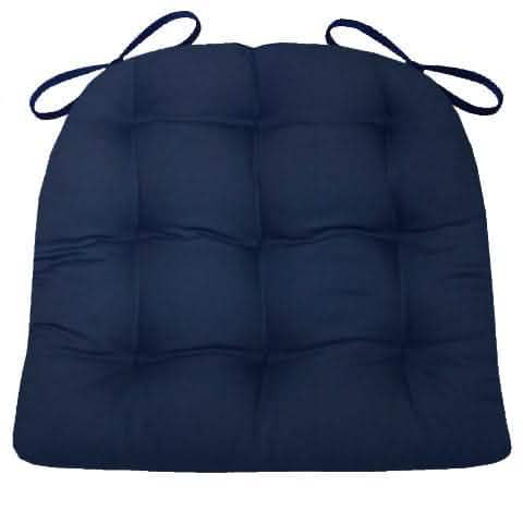 Cotton Duck Navy Blue Solid Color Dining Chair Pads - Barnett Home Decor - Navy Blue