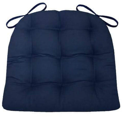 Cotton Duck Navy Blue Solid Color Dining Chair Pads - Barnett Home Decor - Navy Blue