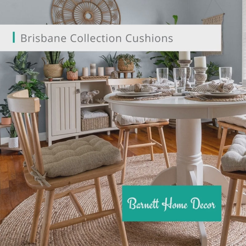 Brisbane Camel Tweed Dining Chair Pad - Latex Foam Fill, Reversible