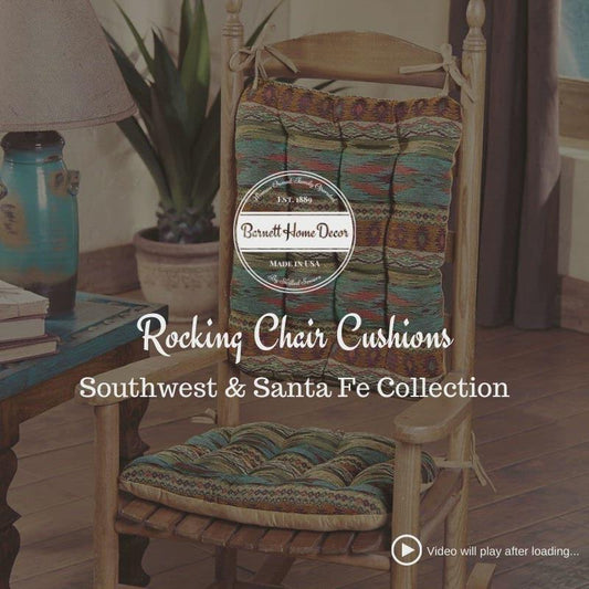 Southwest Phoenix Sunset Rocking Chair Cushions - Latex Foam Fill