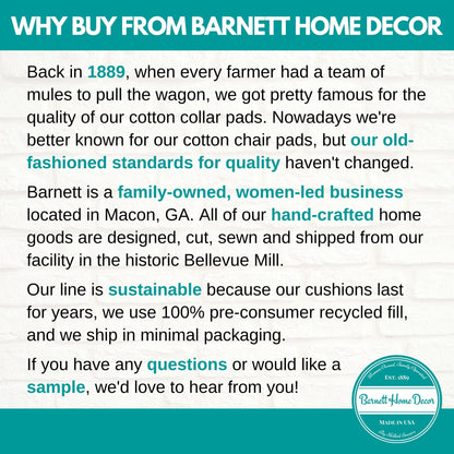 Why Buy From Barnett Home Decor? We're a woman-led, family operated business located in Macon, GA producing hand crafted home goods.