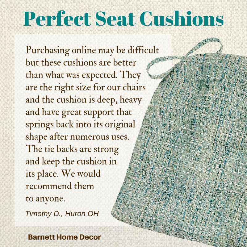 Brisbane Boucle Sea Glass Aqua Dining Chair Cushion Customer Testimonial