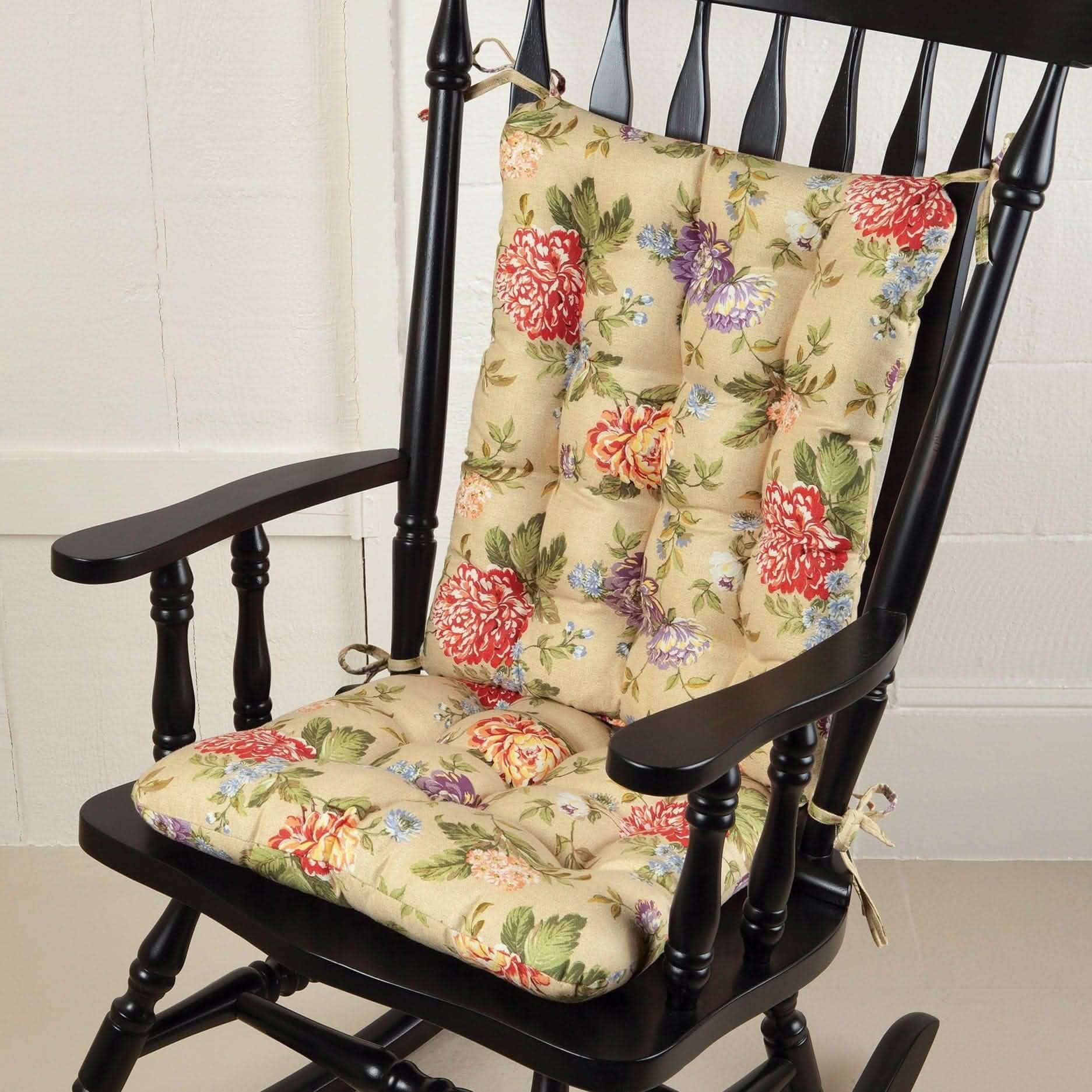Madison Home Rocking Chair Cushion Set - Latex Foam Fill - Reversible