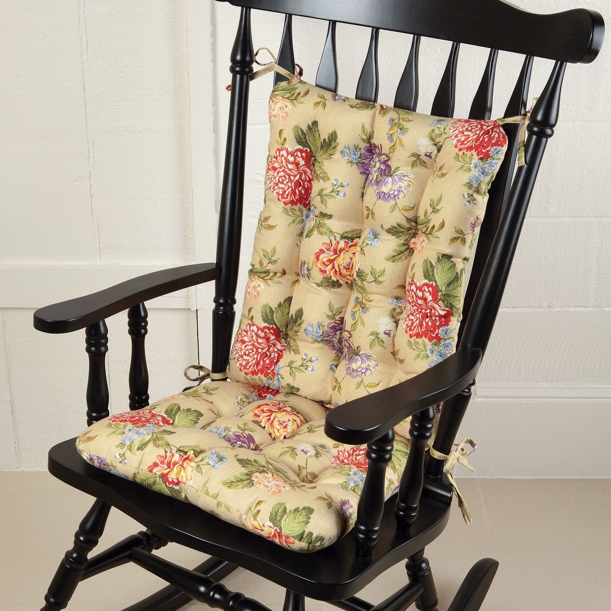 Lili Floral Rocking Chair Cushion Set Latex Foam Fill