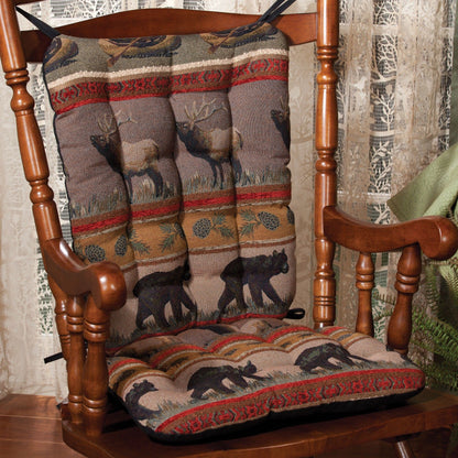 Woodlands Northwoods Rocking Chair Cushion Set - Bear