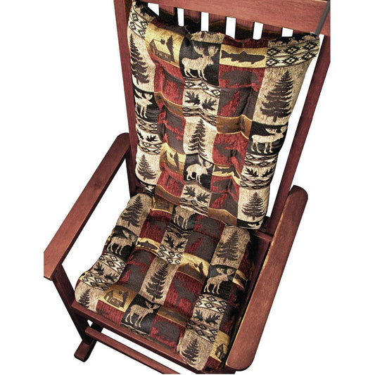 Appalachian Rocking Chair Cushions - Latex Foam Fill - Rustic Lodge