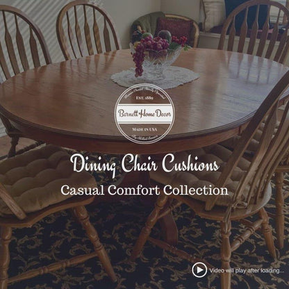 Wide Wale Natural Corduroy Dining Chair Pads with Ties