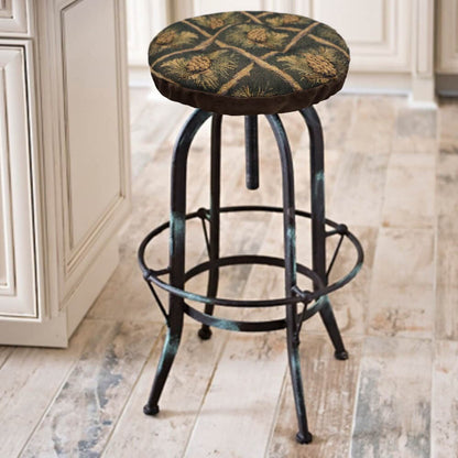 Wilderness Green Pinecones Bar Stool Pad | Barnett Home Decor | Green, Beige, & Brown