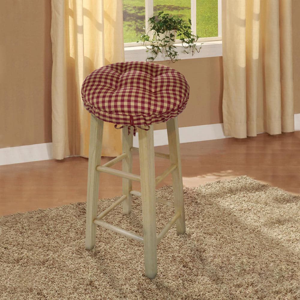 Checkers Red and Tan Barstool Cover | Barnett Home Decor | Red & Tan