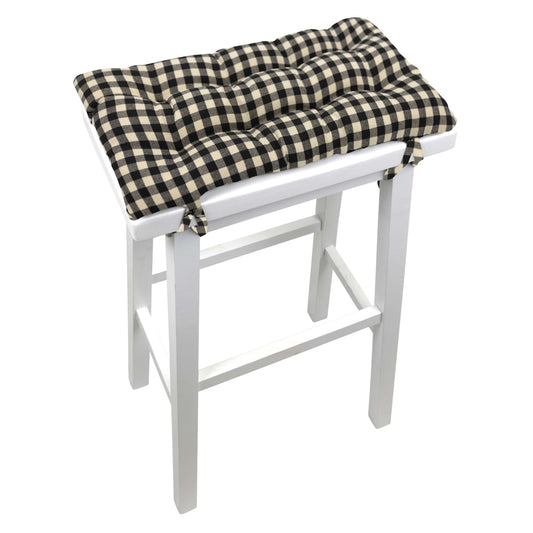 Fitted Saddle Stool Seat Cushion, Rectangular Slipcover, Neutral Fabrics  Stool Slipcover in Many Sizes & Colors, Center Ties 
