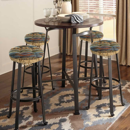 Southwest Tucson Desert Bar Stool Pad - Barnett Home Decor - Salmon, Azure, Sand, & Bronze