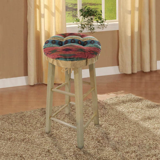 Southwest Phoenix Sunset Bar Stool Pad | Barnett Home Decor | Turquoise, Sage, & Salmon 