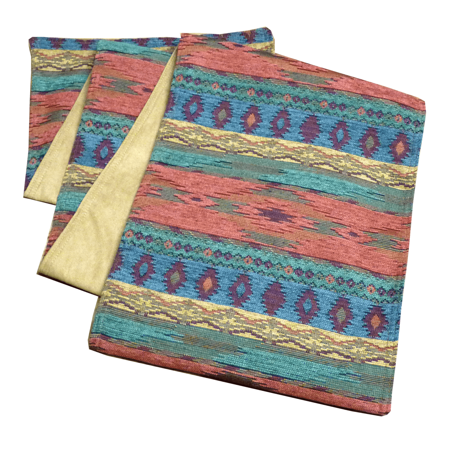 Southwest Phoenix Sunset 72" Table Runners - Lined with Microfiber Ultrasuede in Camel